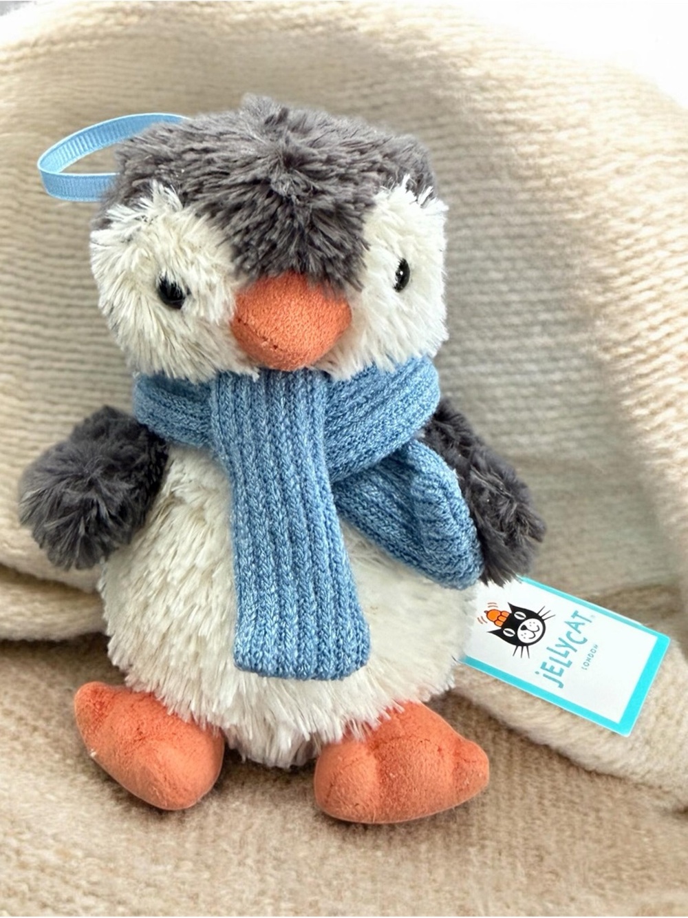 Authentic Jellycat Peanut Penguin Decoration